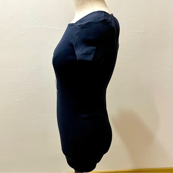 Tommy Hilfiger Women’s Short Sleeve Tabitha Square Neck Tee - Navy Extra Small 💖 - Picture 4 of 13